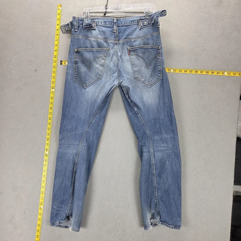 Vintage Levis Engineered Jeans Mens Blue Buckle Back Twisted Zip Fly Fits 32x28